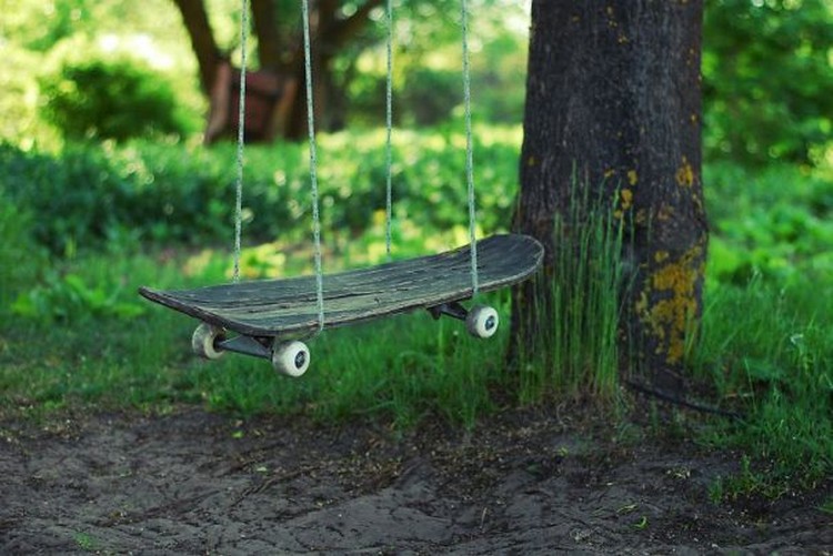Recycled Skateboard Swing