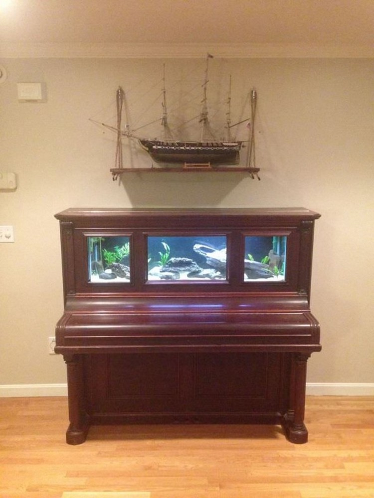 Upcycled Piano Aquarium
