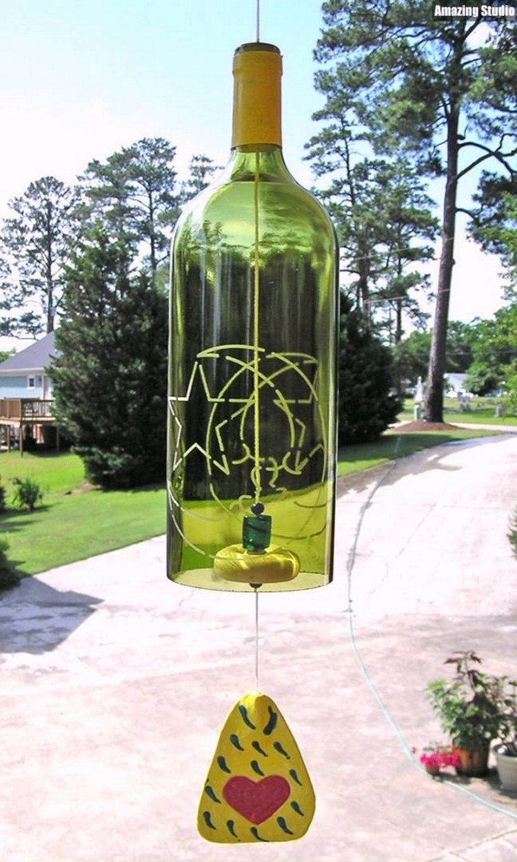 Upcycled Wine Bottle Wind Chime