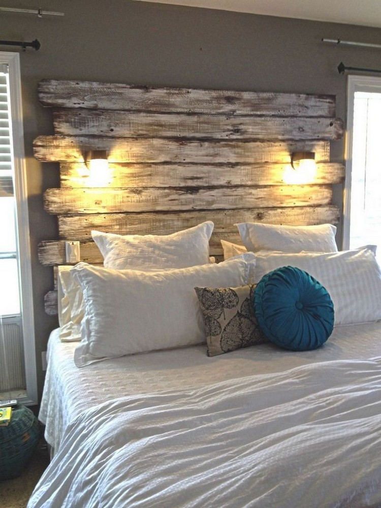 Wood Pallet Headboard with Lights