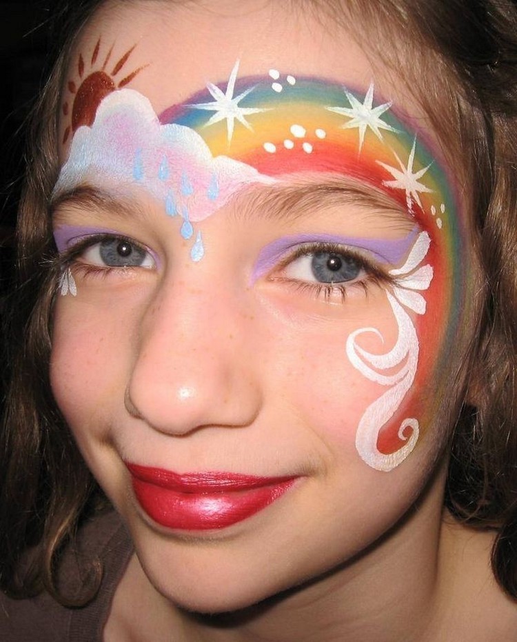 Sparkly Rainbows on Kids Face