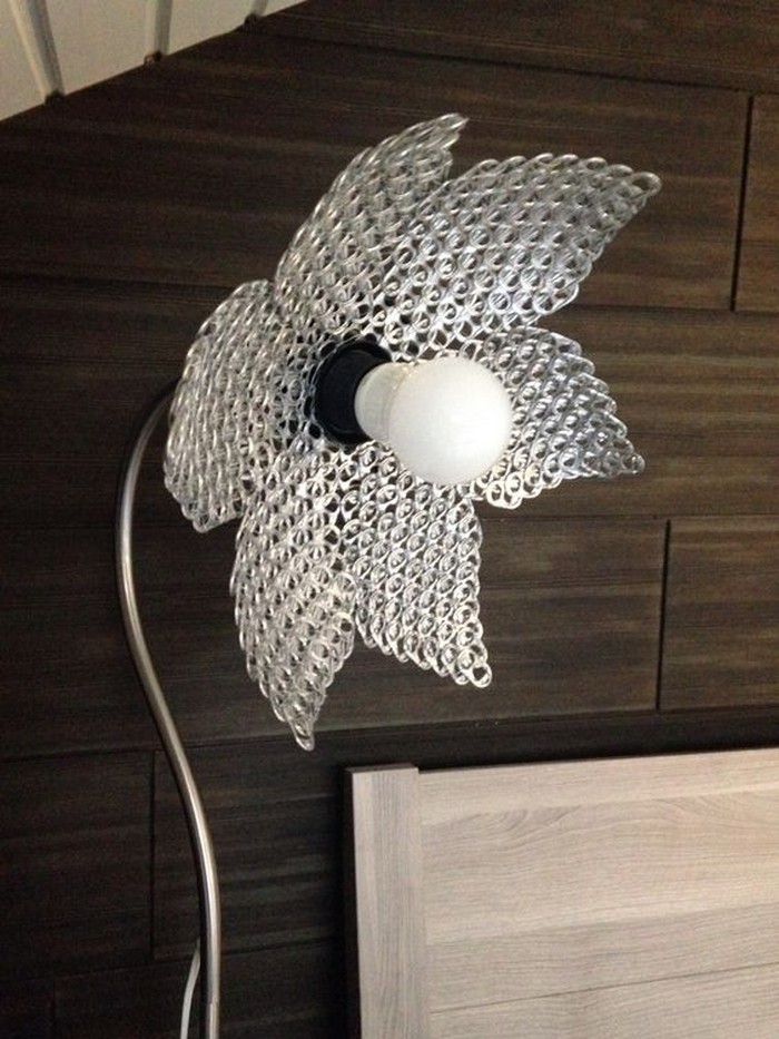 Lamp Shade Made from Sofa Tabs