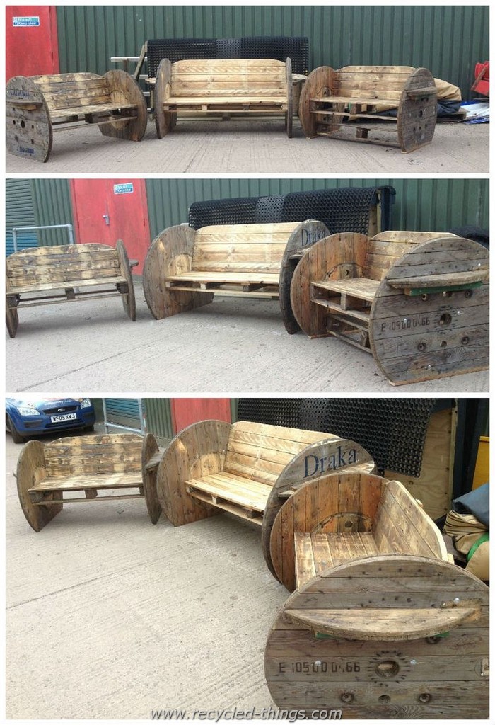 Pallets and Cable Spool Benches