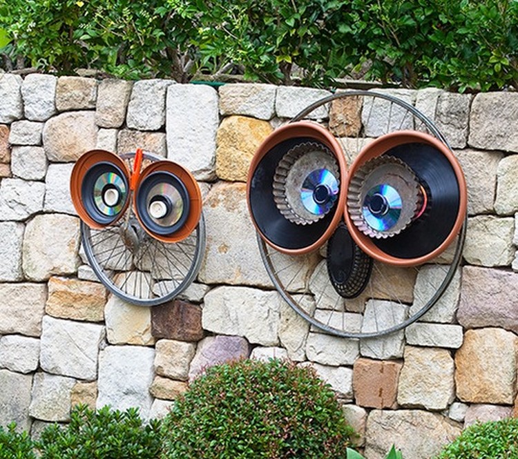 Bicycle Wheels Recycled Owls