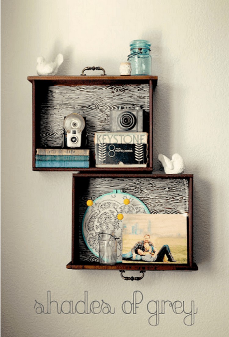 Old Drawers Recycled Wall Decor