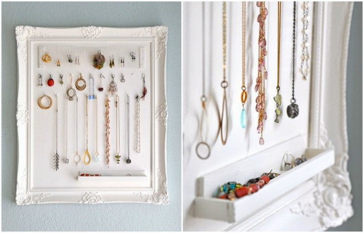 Repurpose Picture Frame into Jewelry Holder