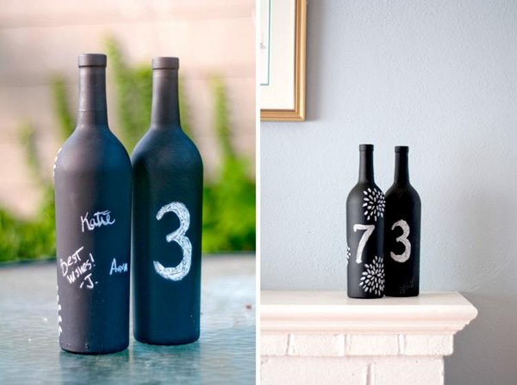 Chalkboard Wine Bottle Table Numbers