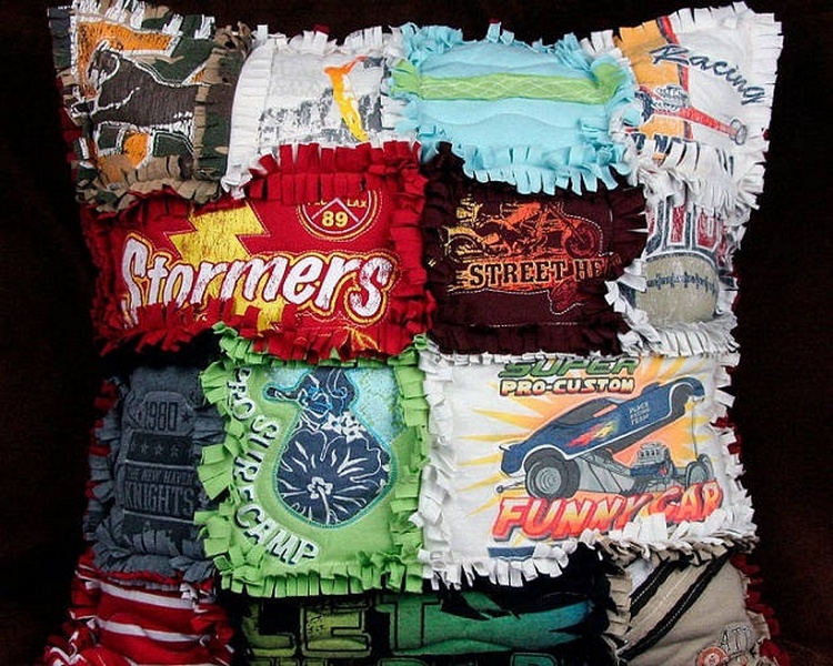 College T-Shirt Rag Pillow