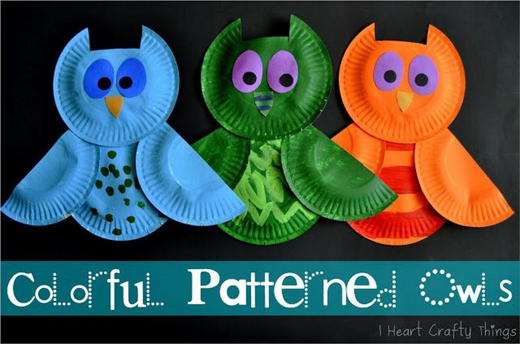 Colorful Paper Plate Owls