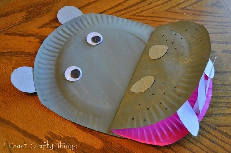Paper Plate Hippo
