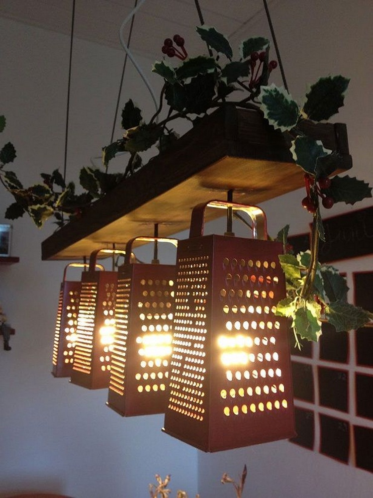 Lamp Made Out Of Recycled Graters