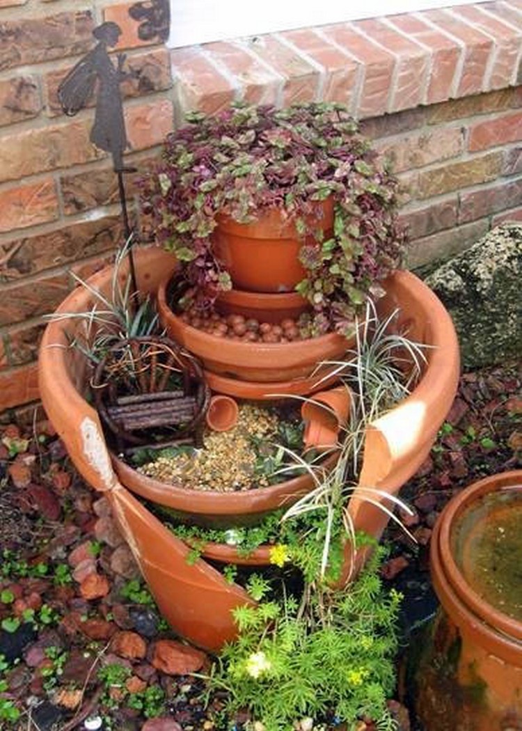 Broken Pot Layered Fairy Garden