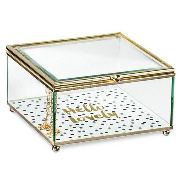 Decorative Box Tricoa Glass Multi-colored Square