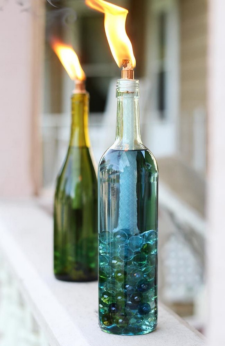 Wine Bottle Citronella Candles