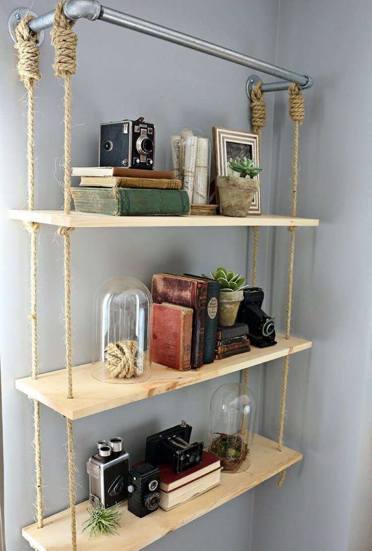 Wall Shelves Hanging with Rope
