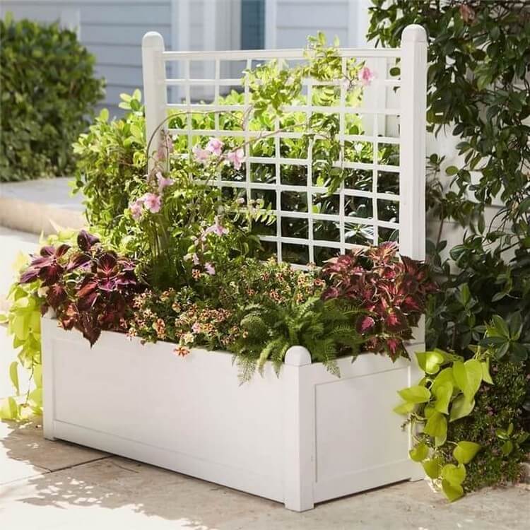 White Planter Box Garden Decor Project