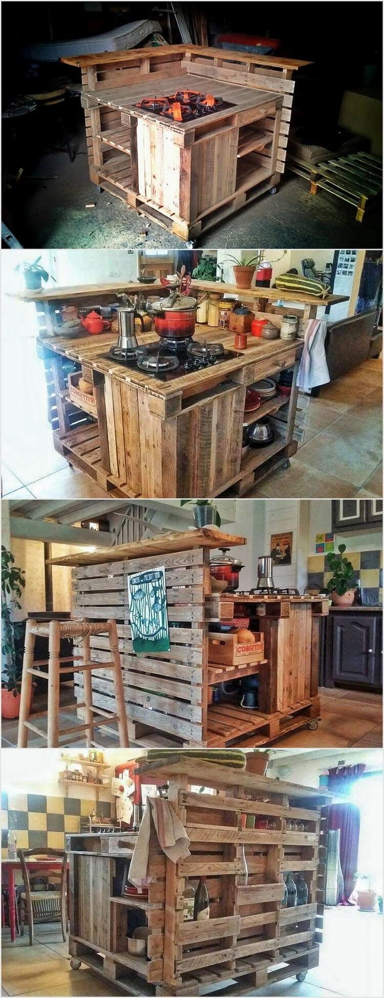 DIY Pallet Kitchen Island Table