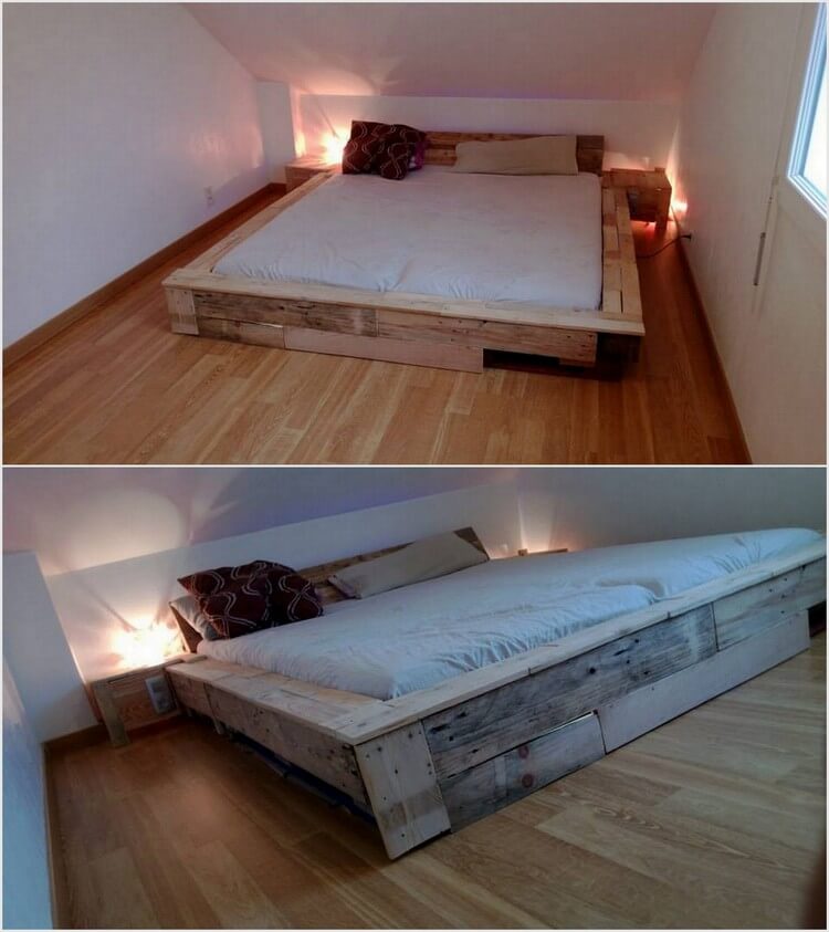 King Size Wood Pallet Bed