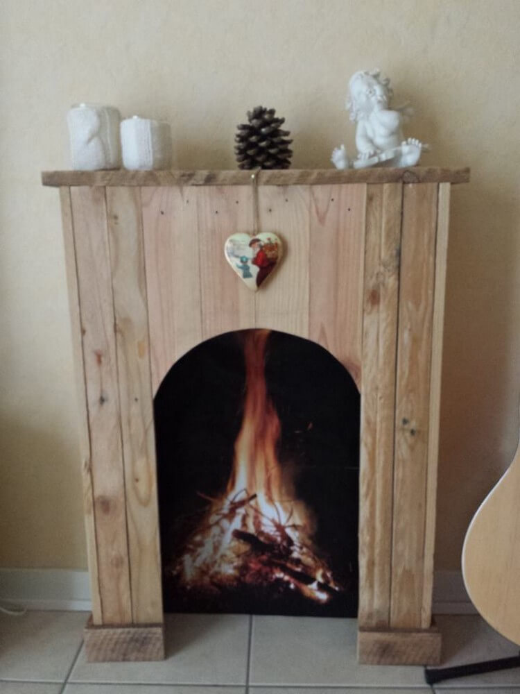 Recycled Pallet Fireplace