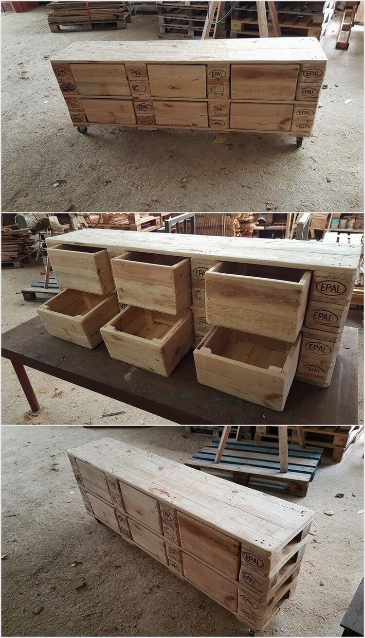 Wood Pallet Table with Storage