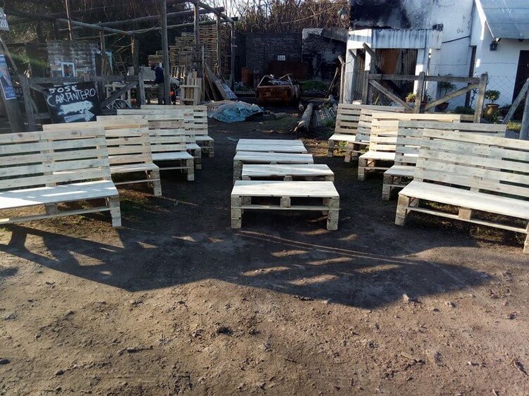 Pallet Garden Benches and Tables