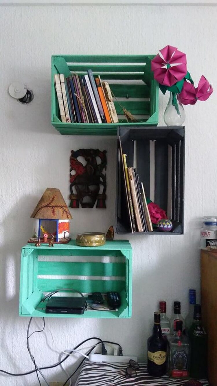 Pallet and Crate Bookshelves