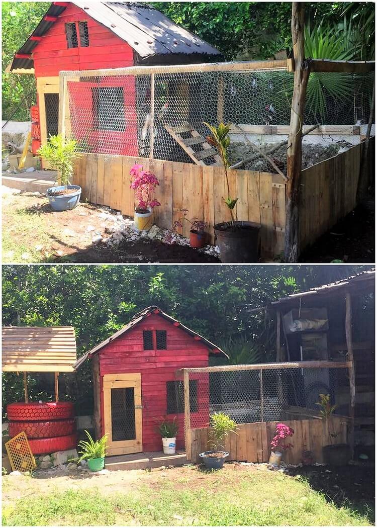 Pallet Chicken Coop and Fence