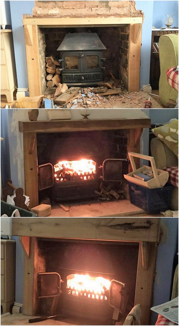 Wood Pallet Fireplace