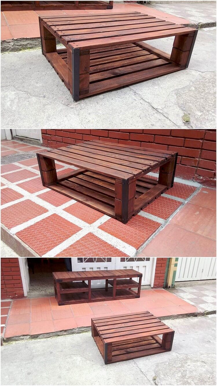 Pallet Coffee Table and Media Table