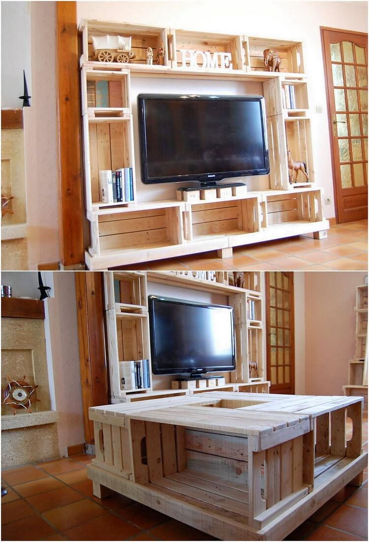 Pallet Cupboard with TV Stand