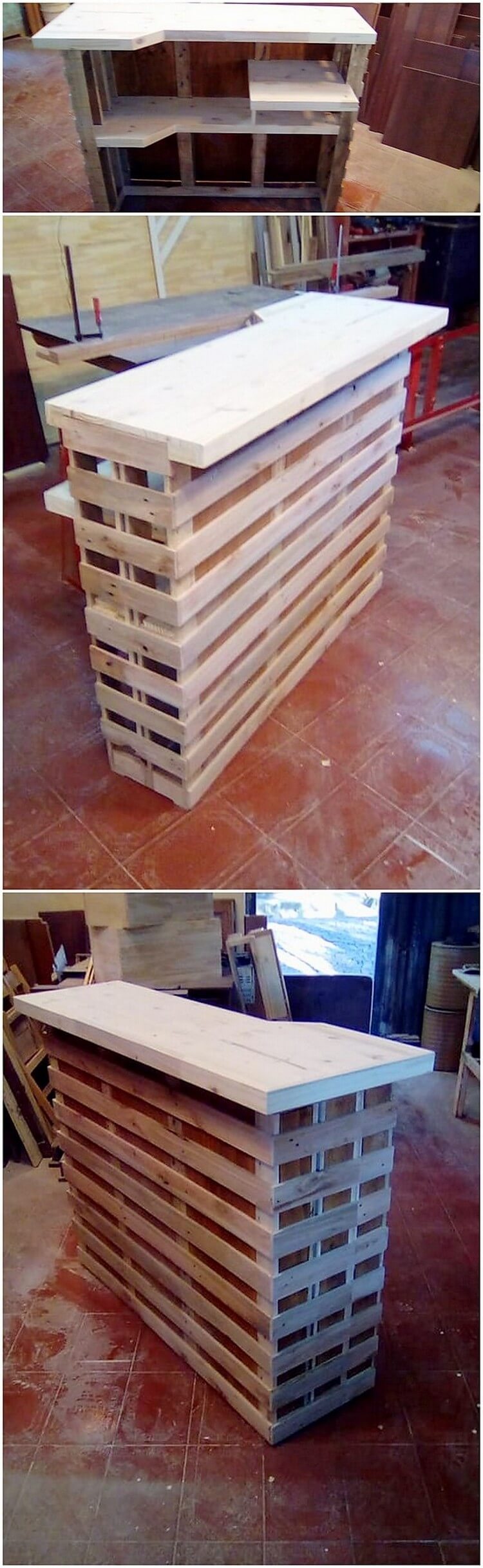 Wood Pallet Counter Table