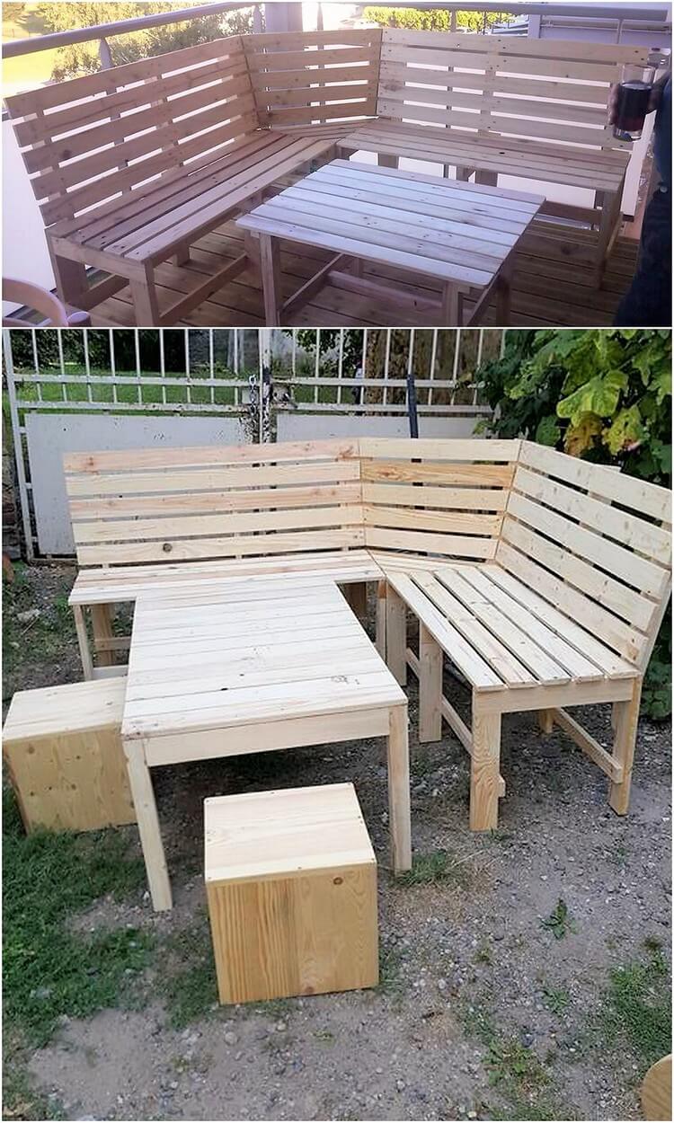 Pallet Garden Corner Couch and Table