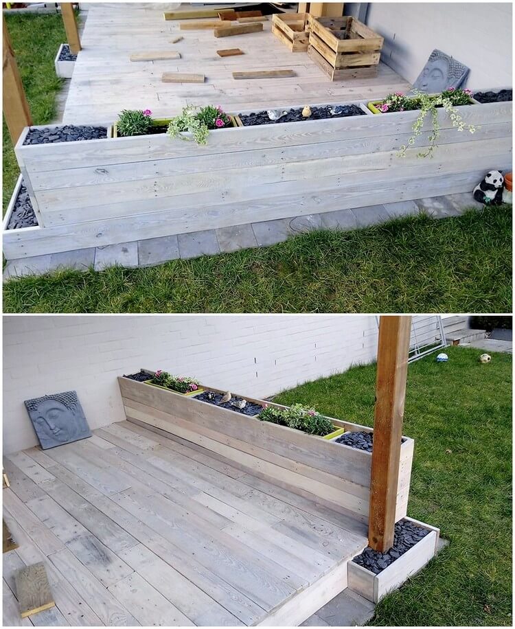 Pallet Terrace with Planter