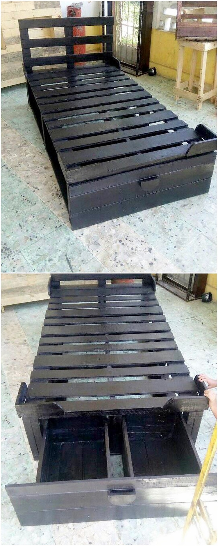 Pallet Bed with Drawer