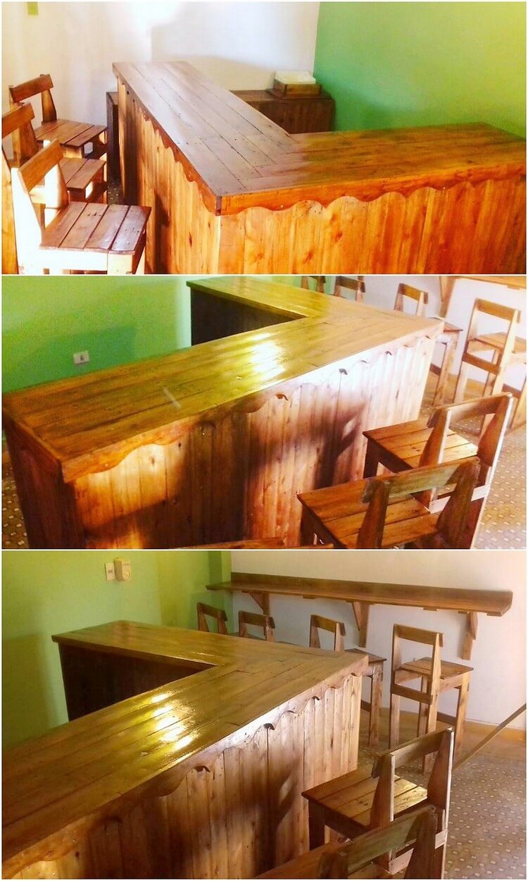 Pallet Counter Table and Chair