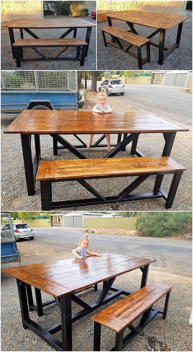 Pallet Dining Table and Bench