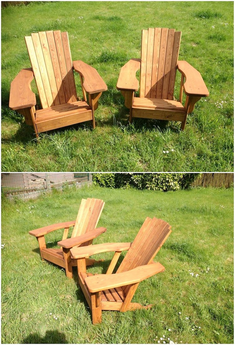 Pallet Garden Adirondack Chairs