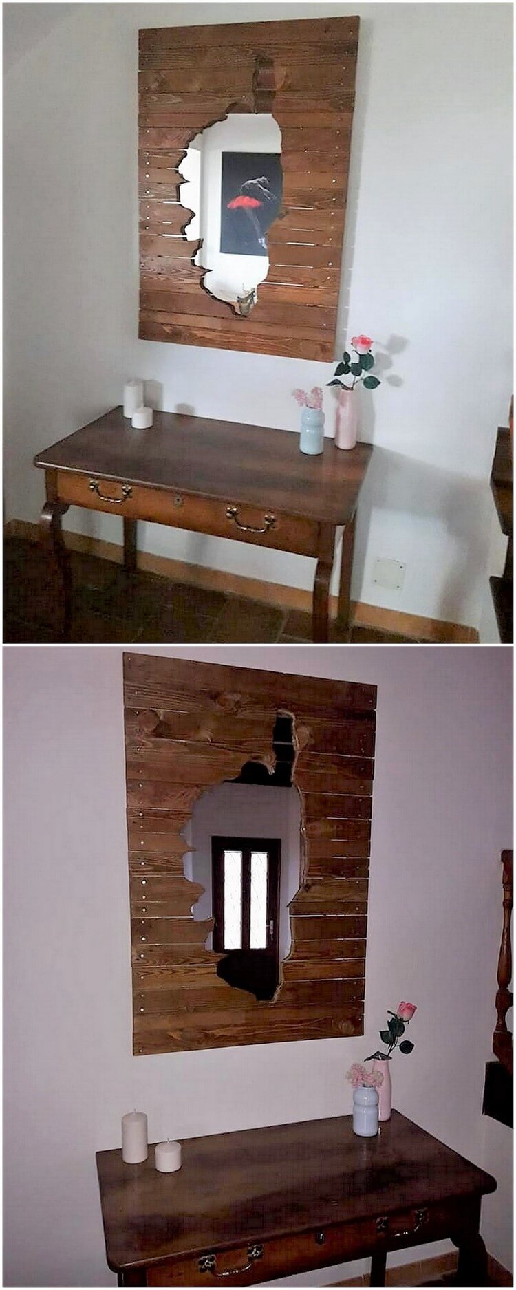 Pallet Mirror Frame and Table