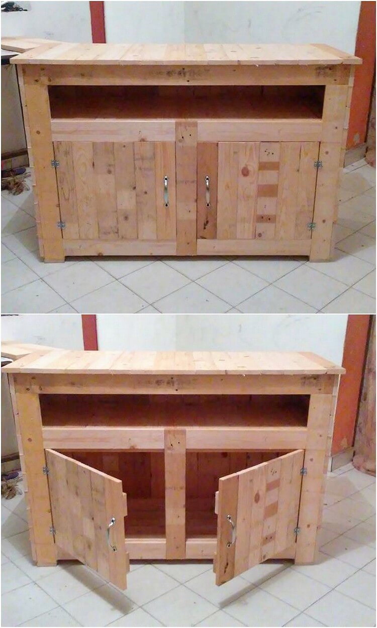 Wood Pallet Media Table or Cabinet