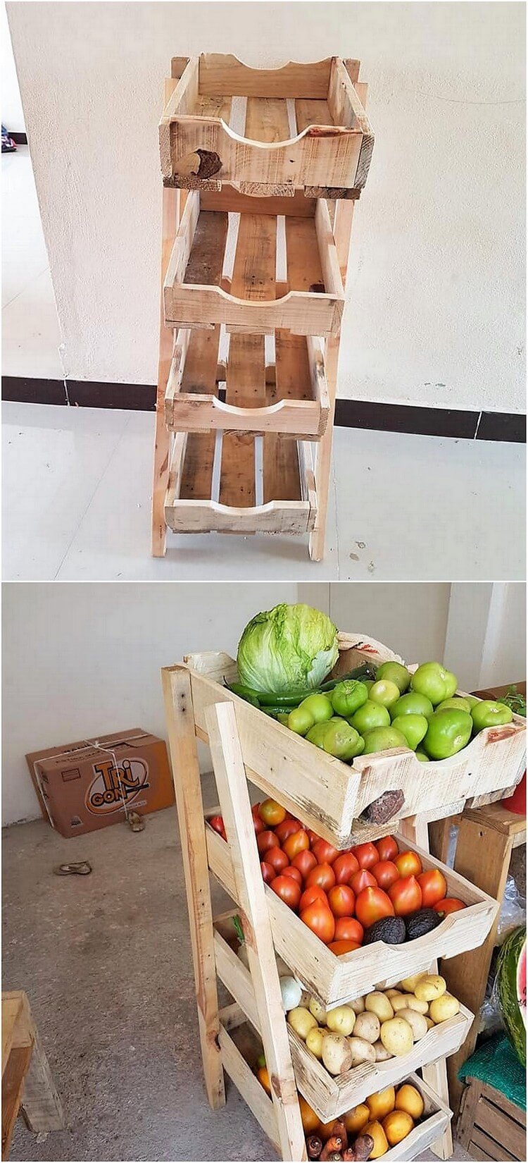 Wood Pallet Vegetables Rack