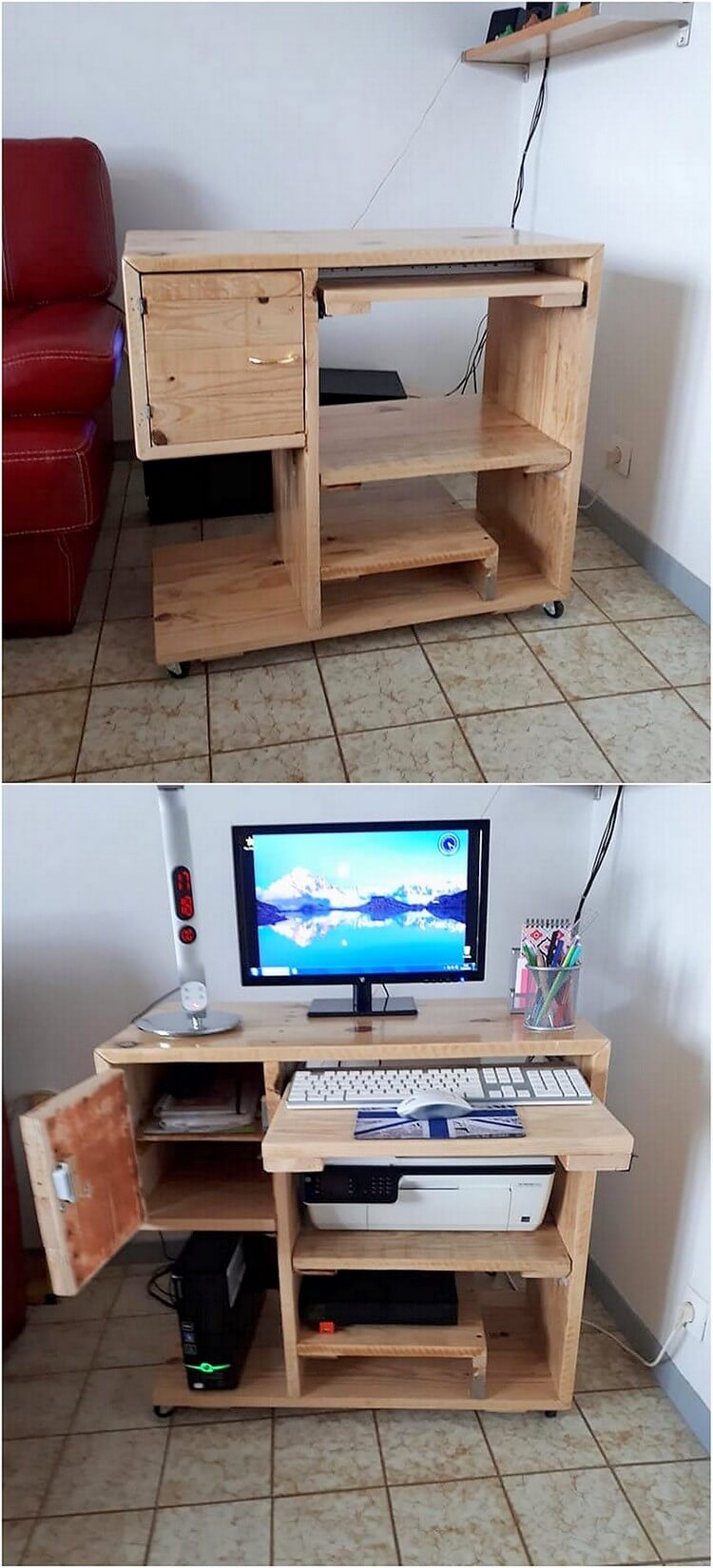 Pallet Computer Table