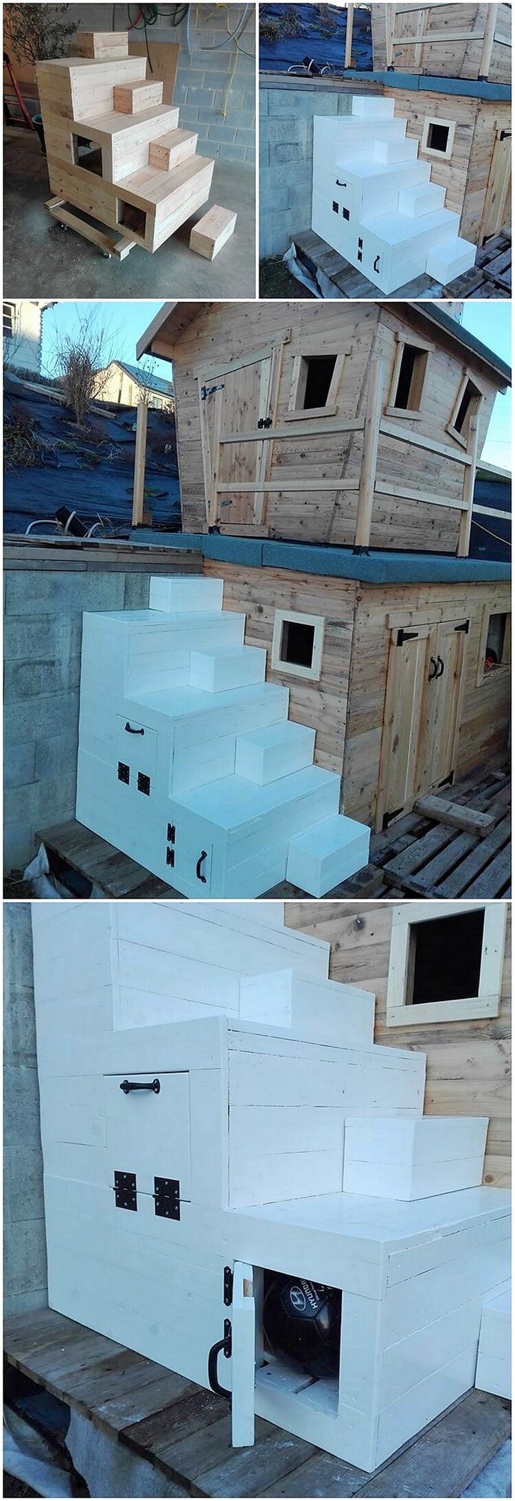 Pallet Garden House with Stairs