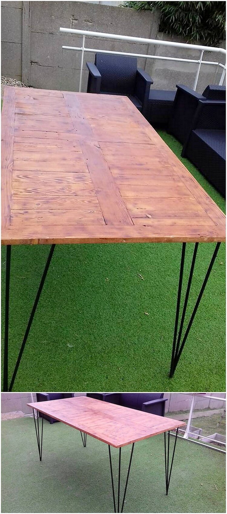 Pallet Table with Hair Pin Legs