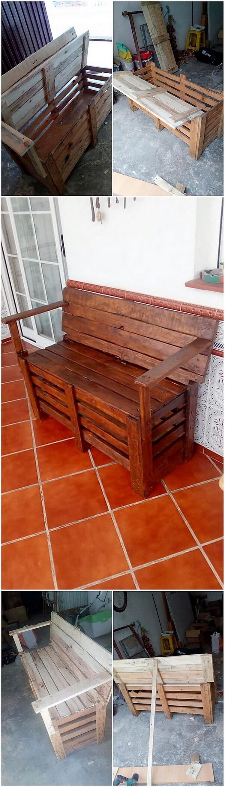 Pallet Bench with Storage