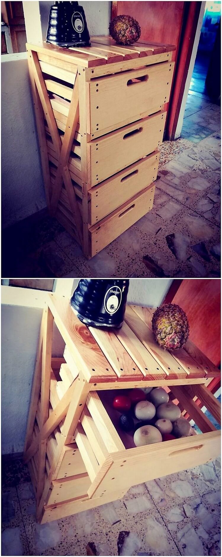 Pallet End Table with Drawer