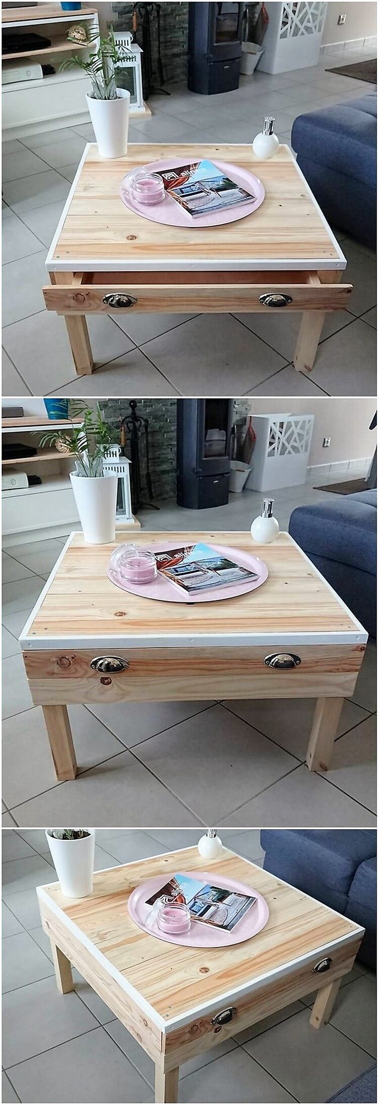 Pallet Table with Drawer