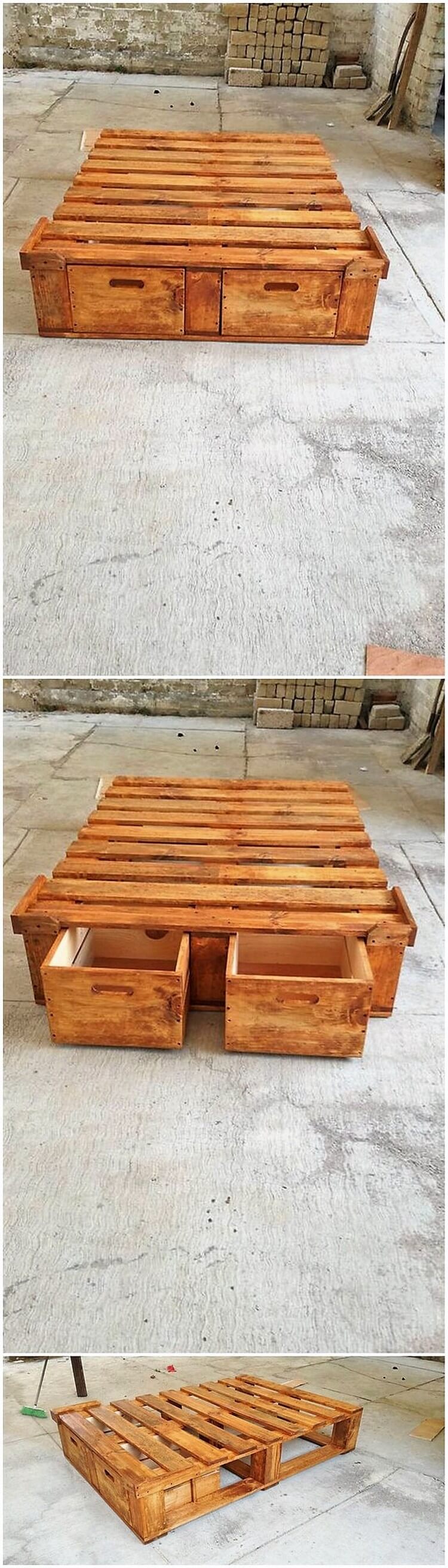 Pallet Table with Drawers
